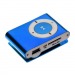 MP3 плеер металлический RK-304 с прищепкой - TF, кабель USB, наушники * (голубой, в поврежденной пластиковой коробочке)#1410167