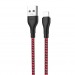 Кабель USB - Apple lightning Borofone BX39 Beneficial (black/red)#577183