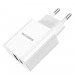 Адаптер Сетевой Borofone BA55A Crown 1USB,1USB-C/5V/3A PD20W+QC3.0 (white)(129583)#1164971