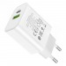 Адаптер Сетевой Borofone BA55A Crown 1USB,1USB-C/5V/3A PD20W+QC3.0 (white)(129583)#1547324