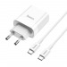 СЗУ HOCO C80A (1-USB;1-Type-C/3.0A) + Type-C to Type-C кабель (белый)#999472