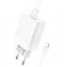Адаптер Сетевой Borofone BA47A 1 USB QC 3.0 + кабель Micro (белый)#1386975