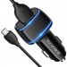 Адаптер Автомобильный Borofone BZ14 Max 2USB/5V/2.4A + кабель micro USB (black)#1588438