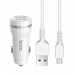 Адаптер Автомобильный Hoco Z27 2USB/5V/2.4A + кабель micro USB (white)#1726666