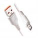 USB кабель для зарядки micro USB 1м, 2,4A, белый GP01M "GoPower"#1656206