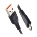 USB кабель для зарядки micro USB 1м, 2,4A, чёрный GP01M "GoPower"#1656308