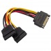 Кабель питания SATA Cablexpert CC-SATAM2F-01, 15pin (M)/2x15pin(F), на 2 SATA устр, 15см#2052613