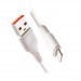 USB кабель для iPhone 5-11 2,4A "GoPower" GP01L 1м, белый#1693143