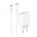                         Сетевое ЗУ USB Denmen DC06L PD + кабель iPhone 5/6 (PD/3.6A) белый*#1633095