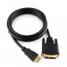 Шнур шт.HDMI - шт.DVI-D 1,8м экран, чёрный, пакет "Cablexpert"#1635613
