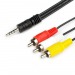 Шнур 3RCAшт. - шт.3,5мм 4poleTRRS 1.0м (1- желтый, 2- белый, 3- красный, 4 - общий) "Cadena"#1844780