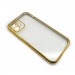 Чехол iPhone 12 Style Силикон Прозрачный Золотой#2102154