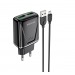 Адаптер Сетевой с кабелем Borofone BA54A Wide QC 2USB 18W (USB/Micro USB) (black) (133700)#1644486