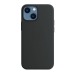 Жесткий силиконовый чехол Soft Touch с микрофиброй для iPhone 13 (черный)#1667579