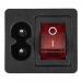 Выключатель клавишный 250 V 6 А (4с) ON-OFF красный с подсветкой и штекером C8 2PIN#1747585