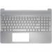 Топ-панель HP 15s-eq серебряная без подсветки (для моделей без сканера отпечатка)#1880298