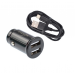 АЗУ VIXION U21c (2-USB/2.4A) + Type-C кабель кабель 1м короткий блок (черный)#1675975
