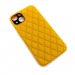 Чехол iPhone 13 Кожа Premium Ромб Желтый#1680404