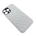 Чехол iPhone 13 Pro Max Кожа Premium Ромб Белый#1680399