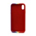 Чехол Silicone Case с лого для Apple iPhone XR (полная защита) (Rainbow001) красно фиолетовый#1939643