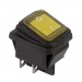 Переключатель широкий с подсветкой KCD2-501/4PN on-off, 4 контакта, 6A,12V (желтый)#1704259