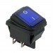 Переключатель широкий с подсветкой KCD2-501/4PN on-off, 4 контакта, 6A,12V (синий)#2137980