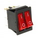 Переключатель двойной с подсветкой KCD4-202/N on-off 6 контактов 15А, 250В (красный,красный)#1703142