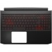 Топ-панель для Acer Nitro 5 AN515-45 чёрная с красной подсветкой (узкий шлейф клавиатуры)#1931696