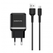 Адаптер Сетевой Borofone BA25A + кабель micro USB (black)(124265)#1695110