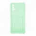 Чехол с кармашком противоударный для Xiaomi Redmi 9T прозрачный зеленый#2015471