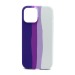 Чехол-накладка Silicone Case с лого для Apple iPhone 13 Pro (полная защита) (Rainbow030) фиолет.бел#1725091