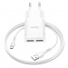 СЗУ HOCO C88A Star round (2-USB/2.4A) + micro USB кабель (1м) (белый)#1719879