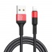 Кабель USB - Lightning HOCO X26 1.0m 2.0A (чёрно-красный), шт#1730500