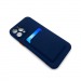 Чехол iPhone 13 Pro с Карманом для карты Темно-Синий#1731778