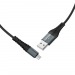USB кабель для зарядки micro USB "Hoco" X38 тканевый, чёрный 2,4A, 1,0м#1984424