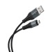 USB кабель для зарядки micro USB "Hoco" X38 тканевый, чёрный 2,4A, 1,0м#1984425