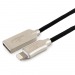 USB кабель шт.USB (A) - шт.Lightning 1,0м MFI, черный серия Platinum "Cablexpert"#1785714