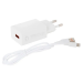                         Сетевое ЗУ Denmen DC01L + кабель iPhone 5/6 (1USB/2.4A) белый#1736378