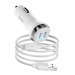 Адаптер Автомобильный Hoco Z40 Superior 2USB/5V/2.4A + кабель micro USB (white)#1801731