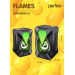 Колонки Perfeo 2.0 "FLAMES", мощность 2х3 Вт, USB, чёрные, Game Design, LED подсветка 7 цв#1937289