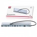 Адаптер-хаб XO HUB010 12в1 (Type-C to HDMI+VGA+SD+4*USB3.0+USB2.0+3,5mm+RJ45+PD), серый металлик#2043481