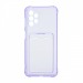 Чехол с кармашком для Samsung Galaxy A13 прозрачный (005) сиреневый#1780368
