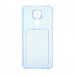 Чехол с кармашком для Xiaomi Redmi Note 9 прозрачный (003) голубой#1771048