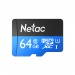 Карта памяти MicroSD 64GB Netac P500 Standard Class 10 UHS-I (90 Mb/s) без адаптера#1786162