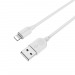 USB кабель шт.USB (A) - шт.Lightning 2,0м, 2,4A силиконовый, белый BX14 "Borofone"#1778377