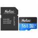 Карта памяти MicroSD 16GB Netac P500 Standard Class 10 UHS-I (90 Mb/s) + SD адаптер#1788465