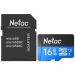 Карта памяти MicroSD 16GB Netac P500 Standard Class 10 UHS-I (90 Mb/s) + SD адаптер#2093686