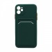 Чехол-накладка с кармашком и цветными кнопками для Apple iPhone 11/6.1 (002) темно зеленый#1799808