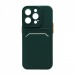 Чехол с кармашком и цветными кнопками для Apple iPhone 14 Pro/6.1 (002) темно зеленый#1800297