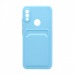 Чехол с кармашком и цветными кнопками для Xiaomi Redmi Note 7 (007) голубой#1797334